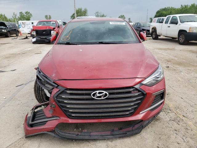 KMHD04LB9HU315241 - 2017 HYUNDAI ELANTRA SPORT RED photo 5