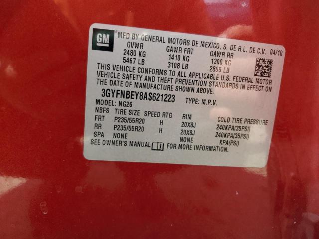 3GYFNBEY8AS621223 - 2010 CADILLAC SRX PERFORMANCE COLLECTION Czerwony zdjęcie 12