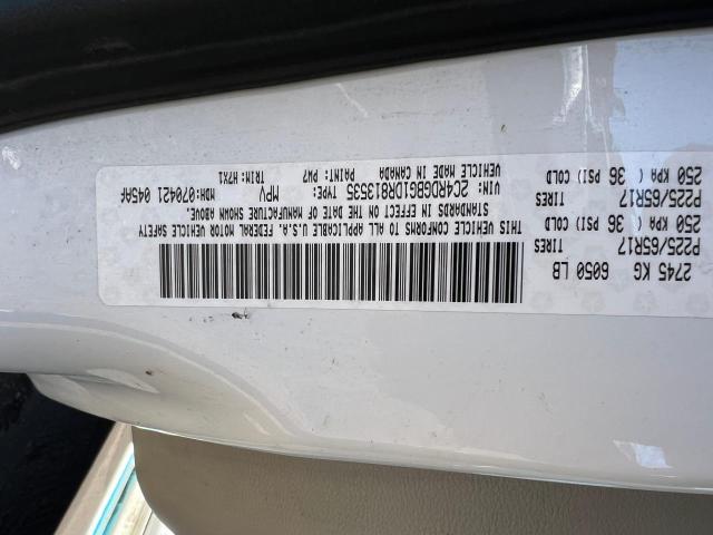 2C4RDGBG1DR813535 - 2013 DODGE GRAND CARA SE WHITE photo 10