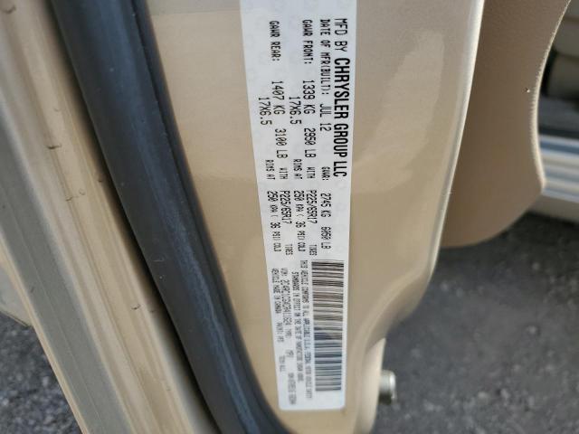 2C4RC1CGXCR411624 - 2012 CHRYSLER TOWN & COU TOURING L BEIGE photo 13