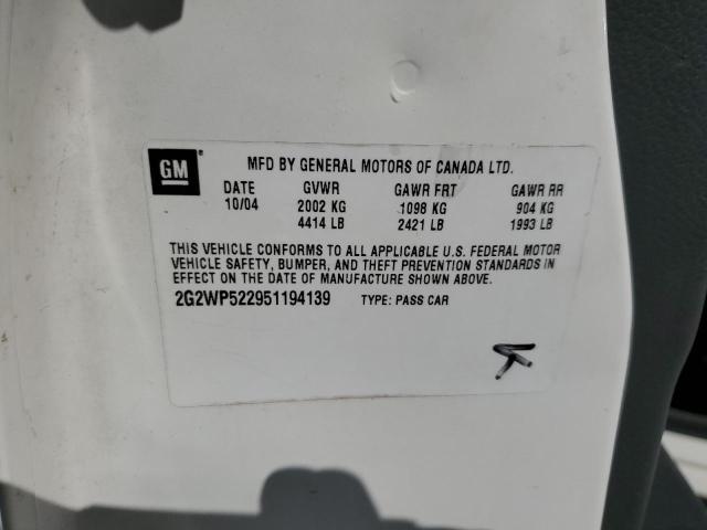 2G2WP522951194139 - 2005 PONTIAC GRAND PRIX 白色 照片 12