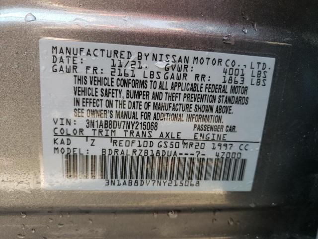 3N1AB8DV7NY215068 - 2022 NISSAN SENTRA SR GRAY photo 12