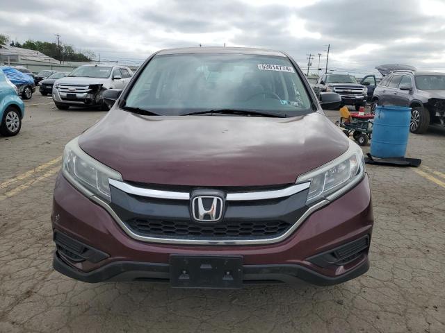 2HKRM4H35FH693421 - 2015 HONDA CR-V LX MAROON photo 5