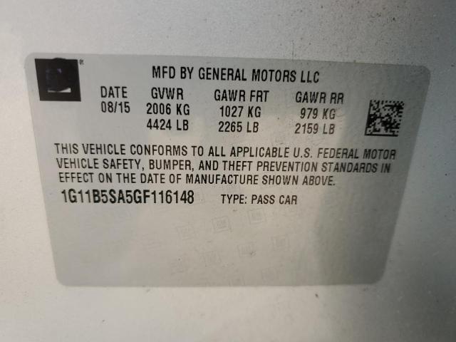 1G11B5SA5GF116148 - 2016 CHEVROLET MALIBU LIM LS SILVER photo 12
