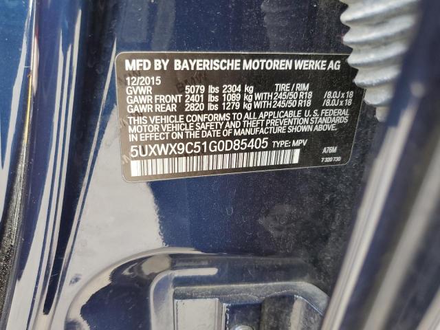 5UXWX9C51G0D85405 - 2016 BMW X3 XDRIVE28I BLUE photo 13