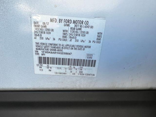 1FM5K8AR1HGD58847 - 2017 FORD EXPLORER POLICE INTERCEPTOR Ağ foto 10