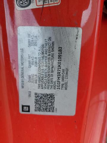 1G1FH1R71K0109183 - 2019 CHEVROLET CAMARO SS RED photo 12