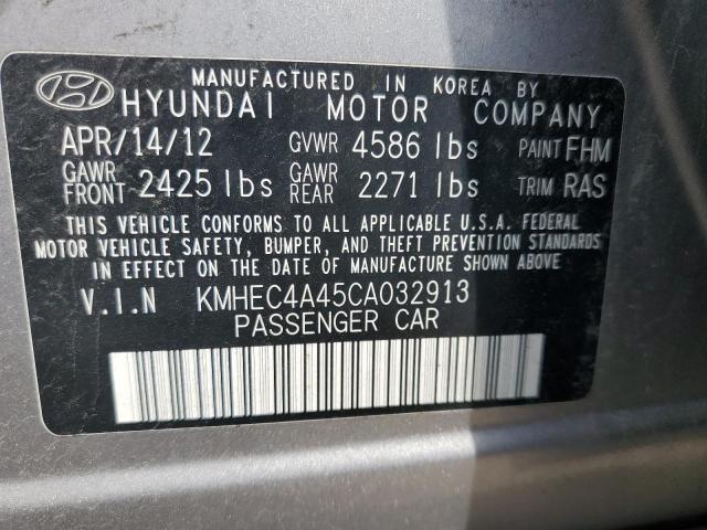 KMHEC4A45CA032913 - 2012 HYUNDAI SONATA HYBRID SILVER photo 12