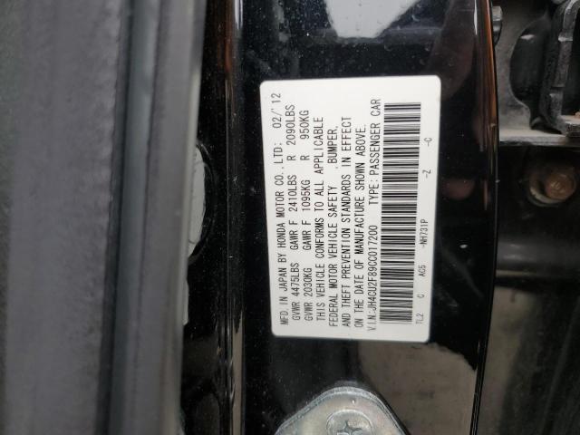 JH4CU2F89CC017200 - 2012 ACURA TSX SE BLACK photo 12