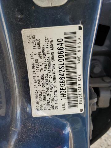 1HGEG8642SL006640 - 1995 HONDA CIVIC DX BLUE photo 13