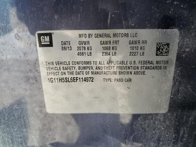 1G11H5SL6EF114972 - 2014 CHEVROLET MALIBU LTZ ლურჯი ფოტო 12