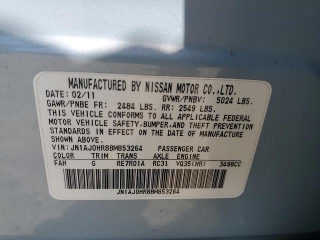 JN1AJ0HR8BM853264 - 2011 INFINITI EX35 BASE BLUE photo 13