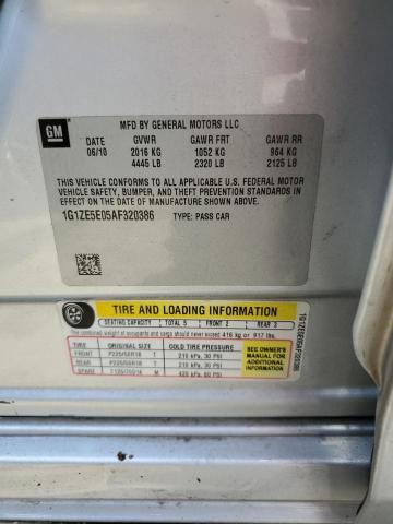 1G1ZE5E05AF320386 - 2010 CHEVROLET MALIBU LTZ Argent photo 12