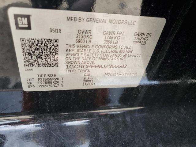 1GCRCPEH8JZ355582 - 2018 CHEVROLET SILVERADO C1500 CUSTOM BLACK photo 13