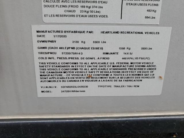 5SFNB2923LE435230 - 2020 HART 5TH WHEEL 双色 照片 10