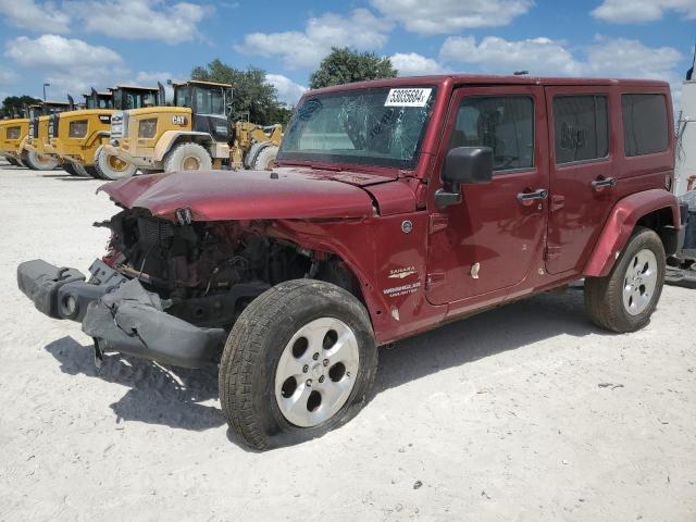 1C4BJWEG8DL526542 - 2013 JEEP WRANGLER U SAHARA BURGUNDY photo 1