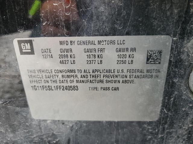 1G11F5SL1FF240583 - 2015 CHEVROLET MALIBU LTZ შავი ფოტო 12