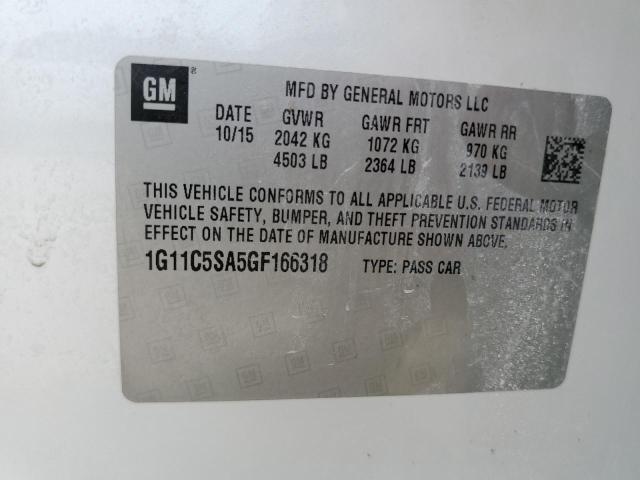 1G11C5SA5GF166318 - 2016 CHEVROLET MALIBU LIM LT 白色 照片 12