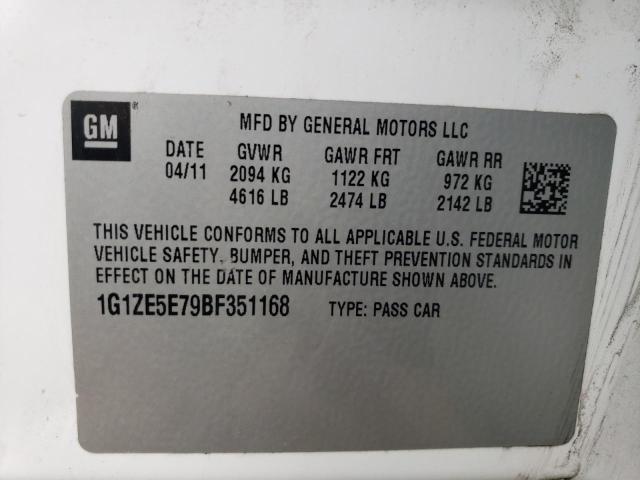 1G1ZE5E79BF351168 - 2011 CHEVROLET MALIBU LTZ თეთრი ფოტო 12