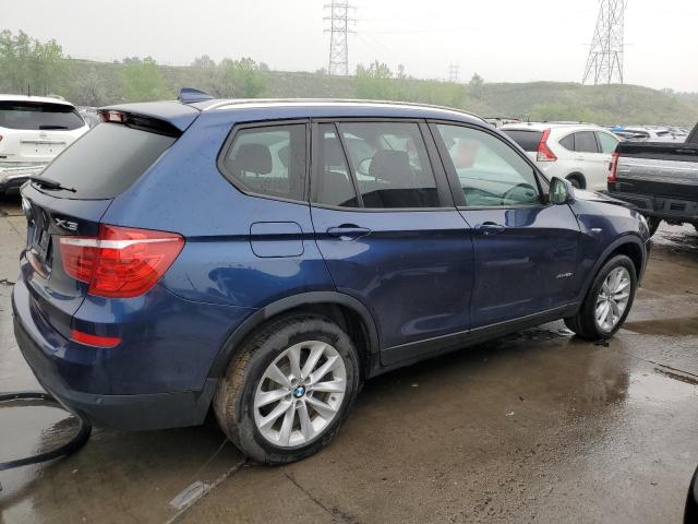 5UXWX9C54F0D59959 - 2015 BMW X3 XDRIVE28I BLUE photo 3