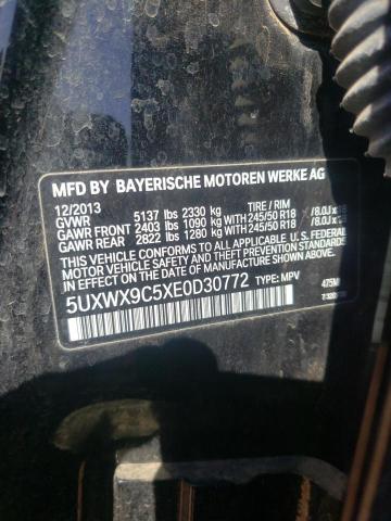 5UXWX9C5XE0D30772 - 2014 BMW X3 XDRIVE28I CHARCOAL photo 10