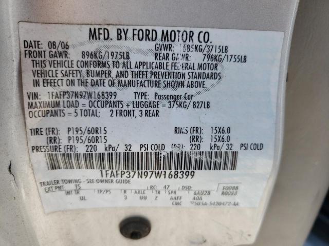 1FAFP37N97W168399 - 2007 FORD FOCUS ZX5 SILVER photo 12