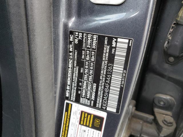 4JGDA5HB4FA461363 - 2015 MERCEDES-BENZ ML 350 4MATIC GRAY photo 13