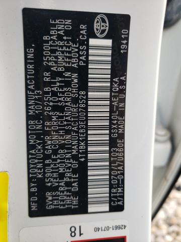 4T1BK1EB3EU078528 - 2014 TOYOTA AVALON BASE 白色 照片 12