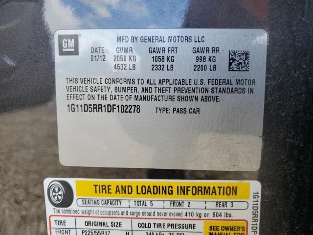 1G11D5RR1DF102278 - 2013 CHEVROLET MALIBU 1LT 石墨色 照片 12