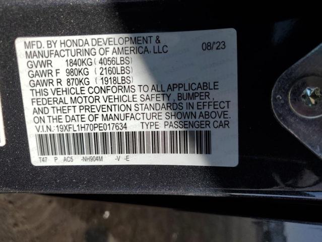 19XFL1H70PE017634 - 2023 HONDA CIVIC EXL 石墨色 照片 12