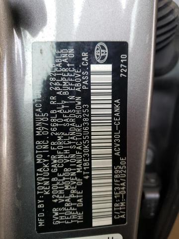 4T1BE30K55U638253 - 2005 TOYOTA CAMRY LE GRAY photo 12