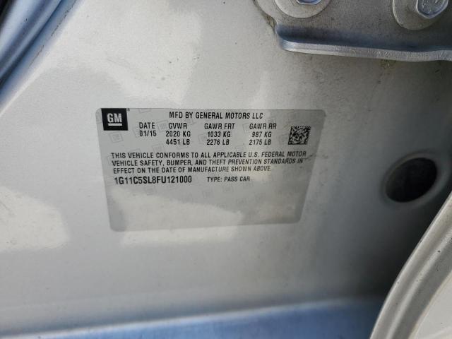 1G11C5SL8FU121000 - 2015 CHEVROLET MALIBU 1LT SILVER photo 13