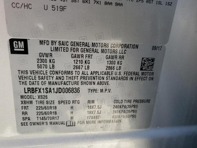 LRBFX1SA1JD006836 - 2018 BUICK ENVISION ESSENCE Gümüş foto 13