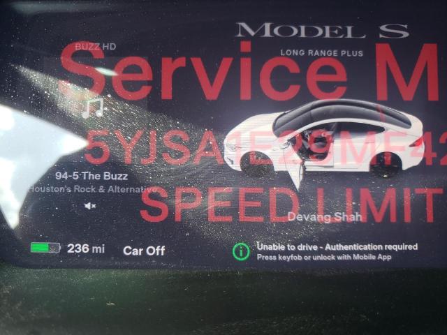 5YJSA1E29MF424161 - 2021 TESLA MODEL S Սպիտակ լուսանկար 8