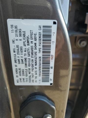 19UUA76587A010436 - 2007 ACURA TL TYPE S GRAY photo 12