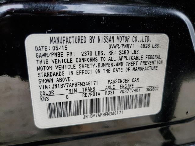 JN1BV7AP8FM346171 - 2015 INFINITI Q50 BASE BLACK photo 12