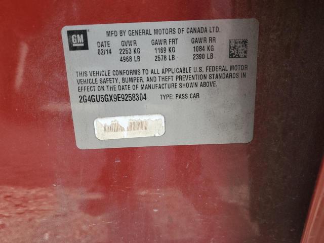 2G4GU5GX9E9258304 - 2014 BUICK REGAL GS RED photo 12
