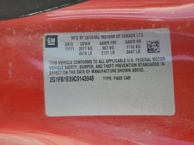 2G1FB1E39C9143948 - 2012 CHEVROLET CAMARO LT RED photo 12