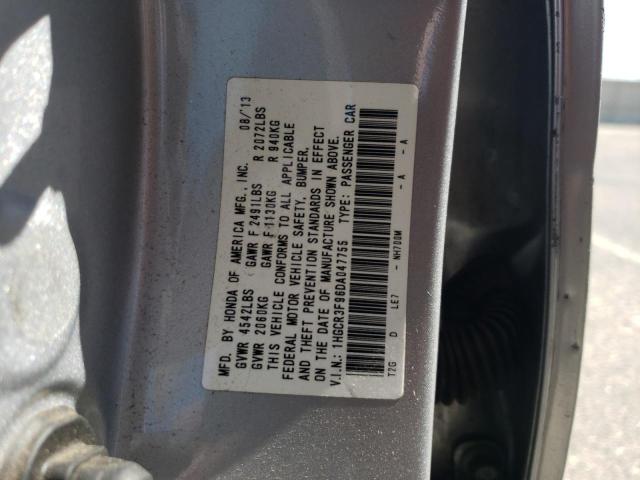 1HGCR3F96DA047755 - 2013 HONDA ACCORD TOURING SILVER photo 12