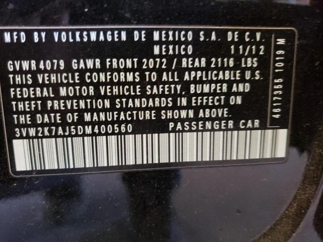 3VW2K7AJ5DM400560 - 2013 VOLKSWAGEN JETTA BASE Qara foto 12