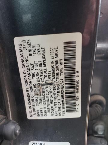 2HKRM4H52DH690524 - 2013 HONDA CR-V EX GRAY photo 13