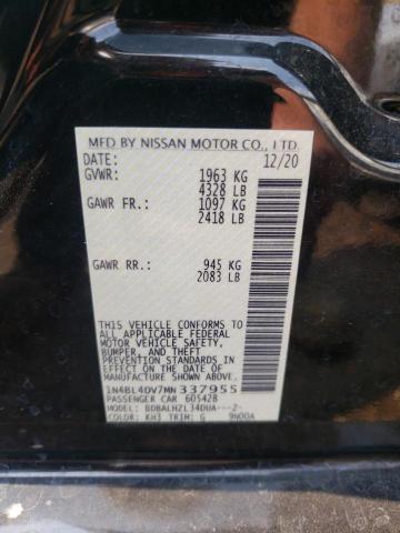 1N4BL4DV7MN337955 - 2021 NISSAN ALTIMA SV BLACK photo 12