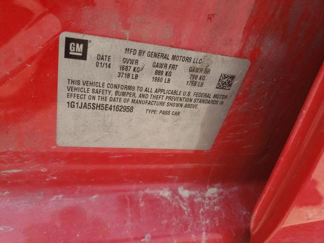 1G1JA5SH5E4162958 - 2014 CHEVROLET SONIC LS 红色 照片 12