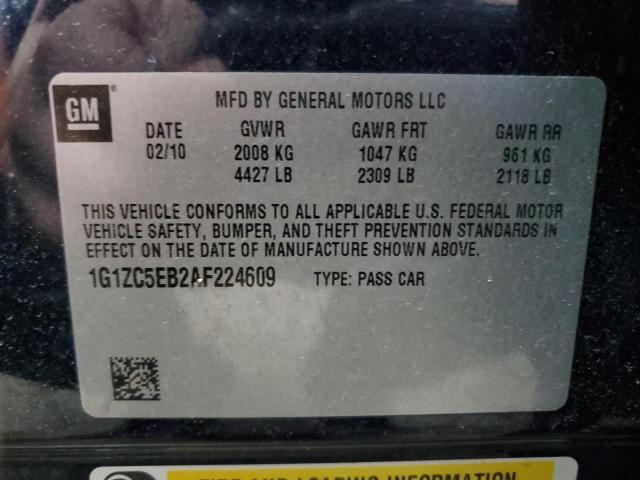 1G1ZC5EB2AF224609 - 2010 CHEVROLET MALIBU 1LT BLUE photo 12