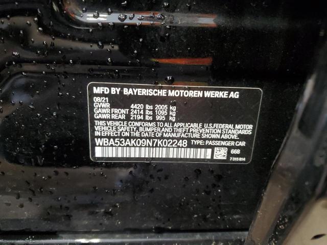 WBA53AK09N7K02248 - 2022 BMW 228I BLACK photo 12