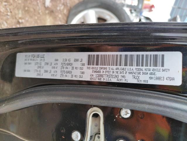 1C6RR6TT7KS721243 - 2019 RAM 1500 CLASS SLT Қара фото 12