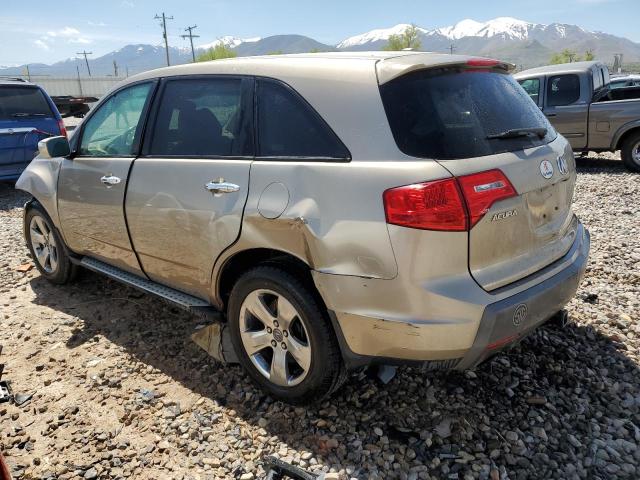 2HNYD28587H505898 - 2007 ACURA MDX SPORT BEIGE photo 2