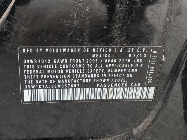 3VW1K7AJ6EM357697 - 2014 VOLKSWAGEN JETTA BASE أسود صورة 12