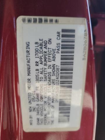 1Y1SK52812Z402087 - 2002 CHEVROLET GEO PRIZM BASE Qırmızı foto 12