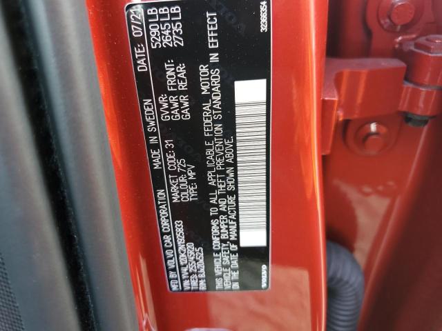 YV4L12DK2N1925833 - 2022 VOLVO XC60 B5 MOMENTUM RED photo 12